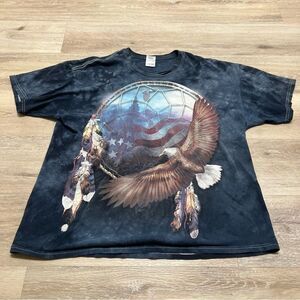 The Mountain American Flag Dreamcatcher & Eagle Tye Dye 2012 T-Shirt Size XL
